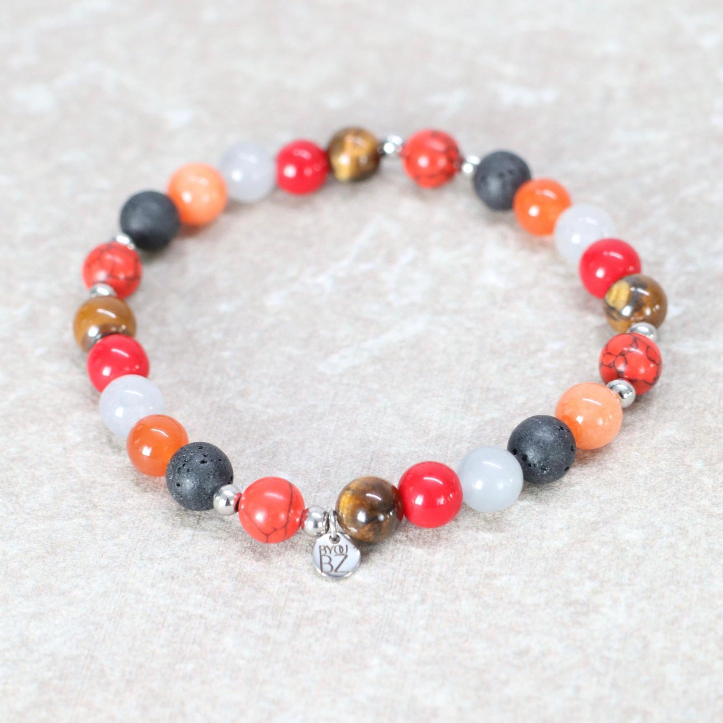 ARIZONA EMBER | Natuursteen armband mix | 8mm | Relaxed Fit