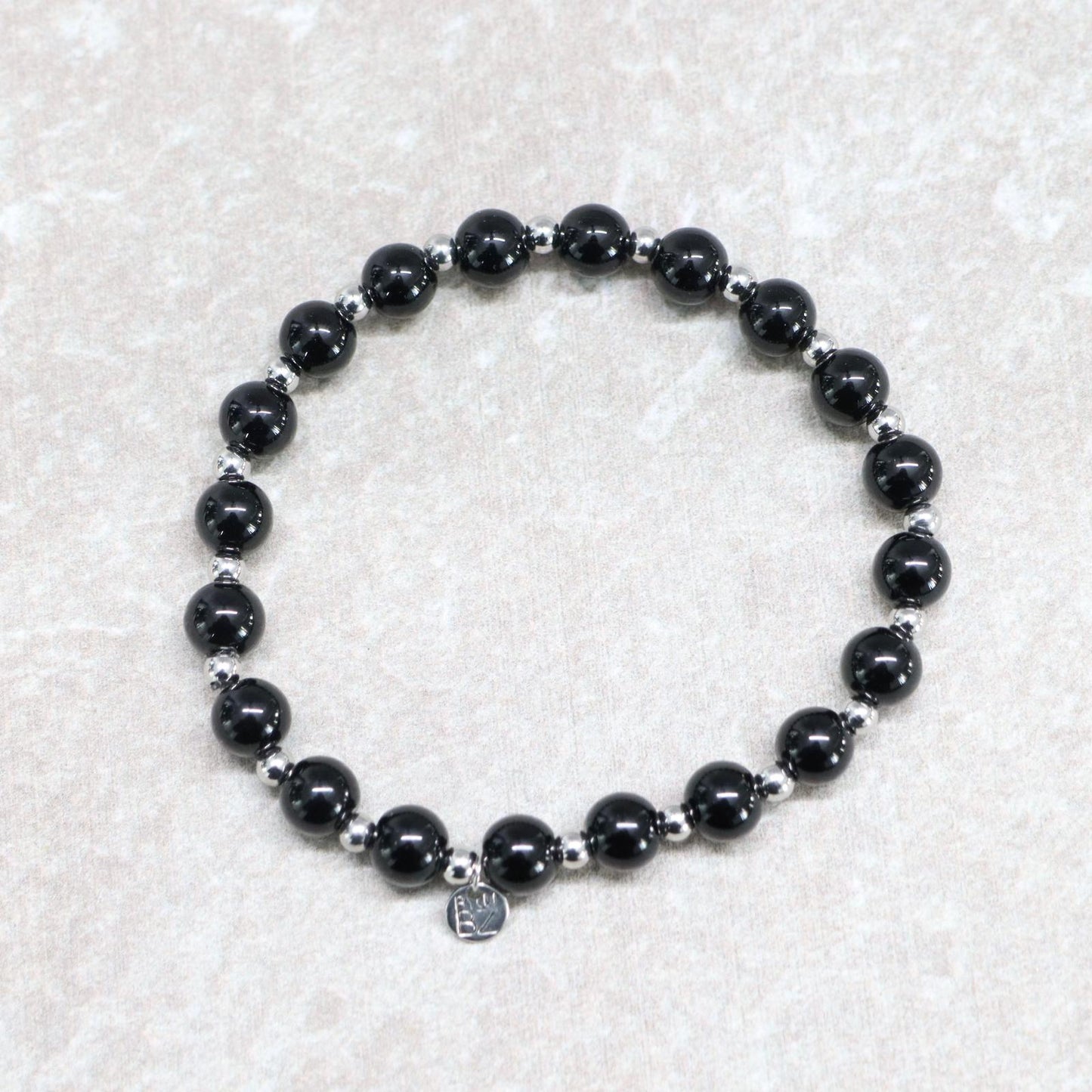 OSLO MIDNIGHT | Obsidiaan armband | 8mm | Relaxed Fit