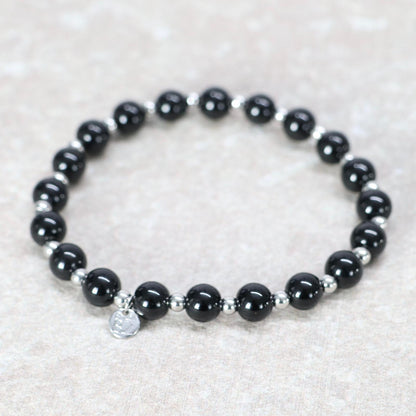 OSLO MIDNIGHT | Obsidiaan armband | 8mm | Relaxed Fit