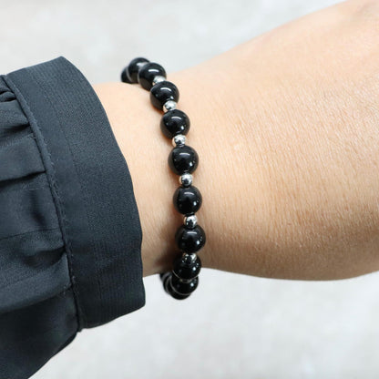 OSLO MIDNIGHT | Obsidiaan armband | 8mm | Relaxed Fit