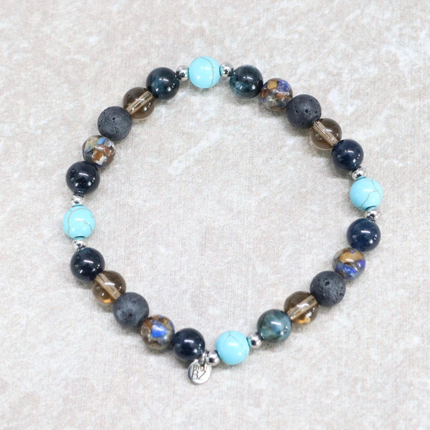 BLUE DEPTHS | Natuursteen armband mix | 8mm | Relaxed Fit