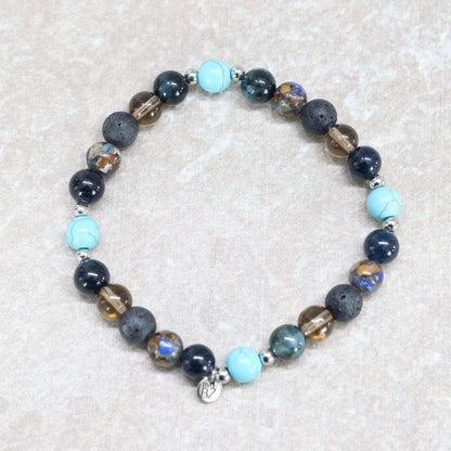 BLUE DEPTHS | Natuursteen armband mix | 8mm | Relaxed Fit
