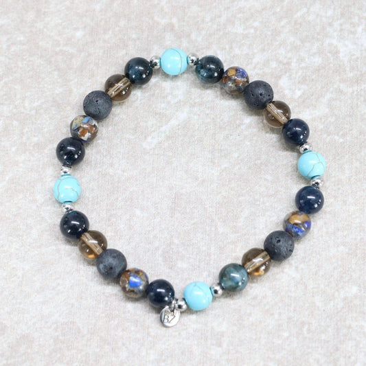 BLUE DEPTHS | Natuursteen armband mix | 8mm | Relaxed Fit