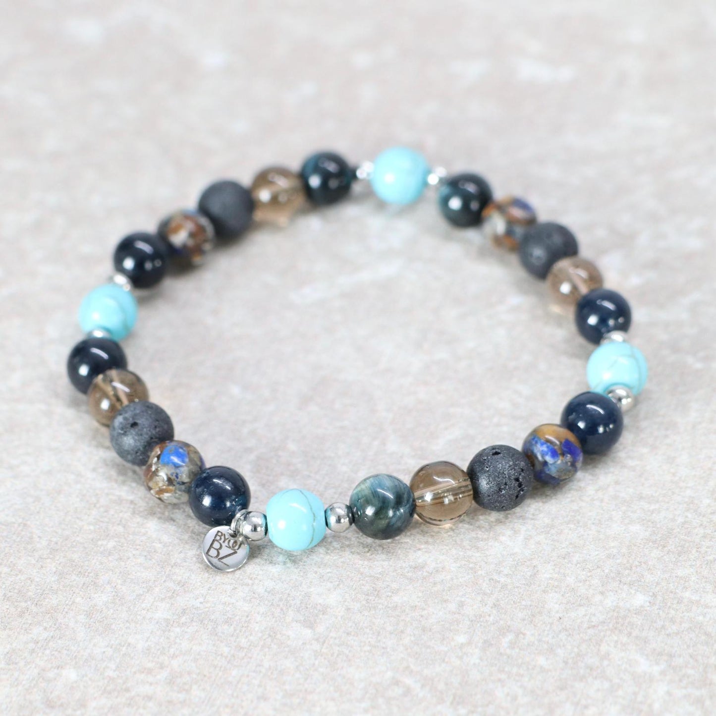BLUE DEPTHS | Natuursteen armband mix | 8mm | Relaxed Fit