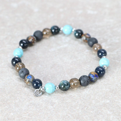 BLUE DEPTHS | Natuursteen armband mix | 8mm | Relaxed Fit