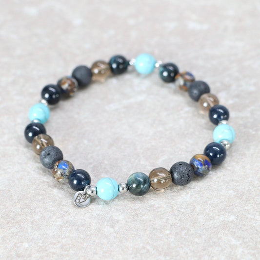 BLUE DEPTHS | Natuursteen armband mix | 8mm | Relaxed Fit