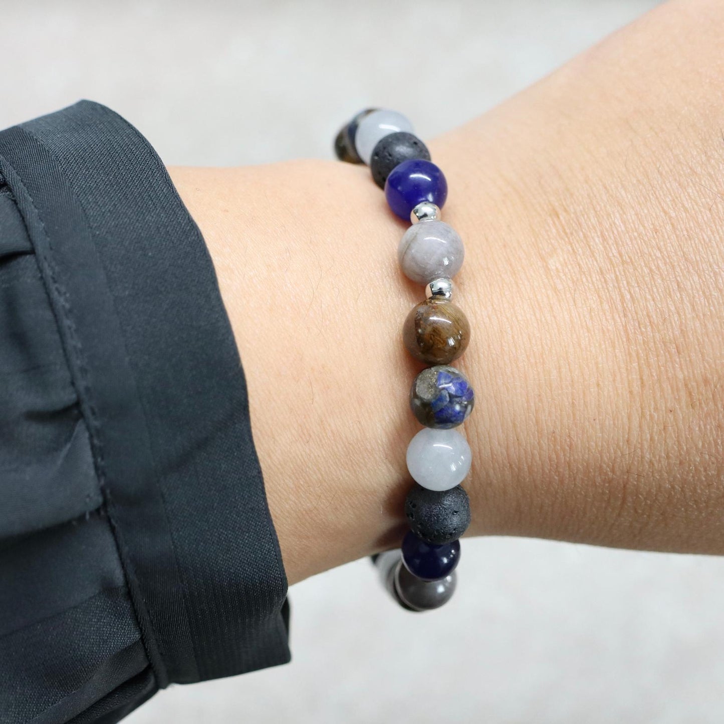 KEIKRACHT AMERSFOORT | Natuursteen armband mix | 8mm | Relaxed Fit