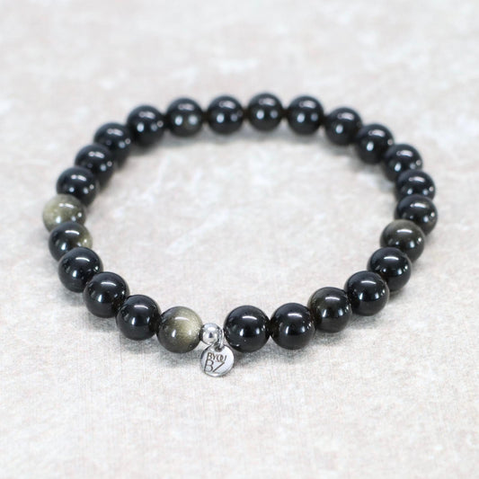 TEOTIHUACÁN SHADOWS | Obsidiaan armband | 8mm | Relaxed Fit