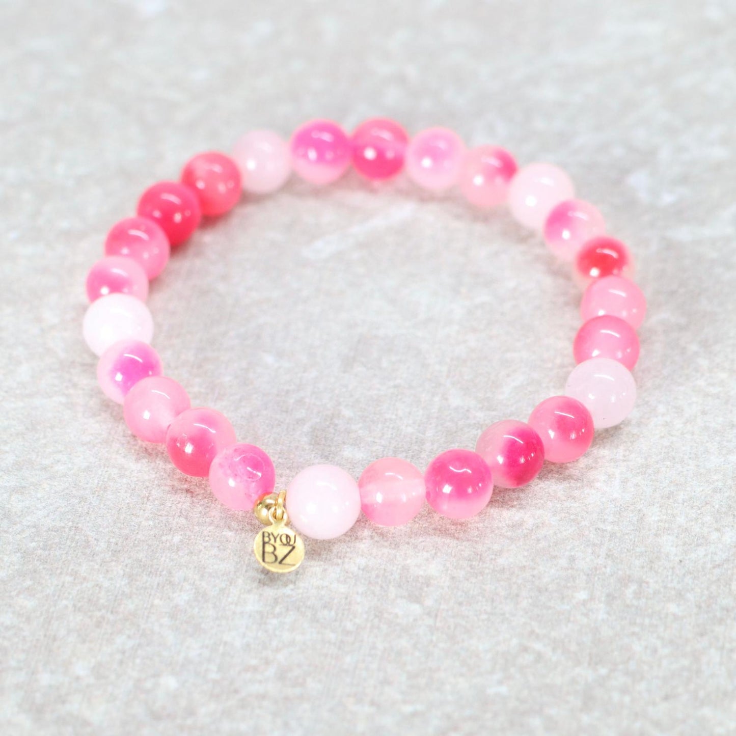 EASY BALI | Rozenkwarts en geverfde agaat | 8mm | Relaxed Fit