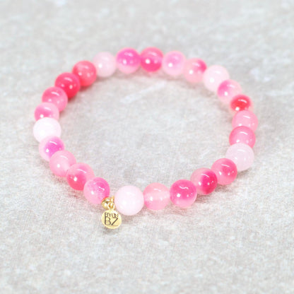 EASY BALI | Rozenkwarts en geverfde agaat | 8mm | Relaxed Fit