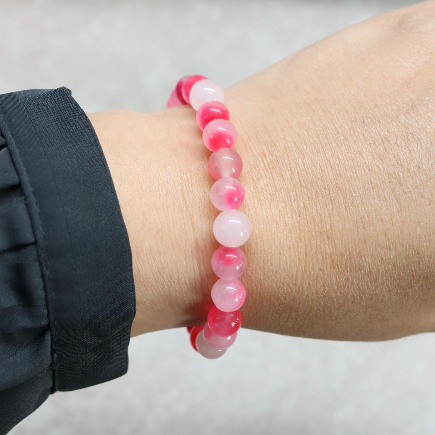 EASY BALI | Rozenkwarts en geverfde agaat | 8mm | Relaxed Fit