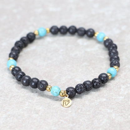 STROMBOLI SPIRIT | Lavasteen turkoois armband | 6mm | Relaxed Fit
