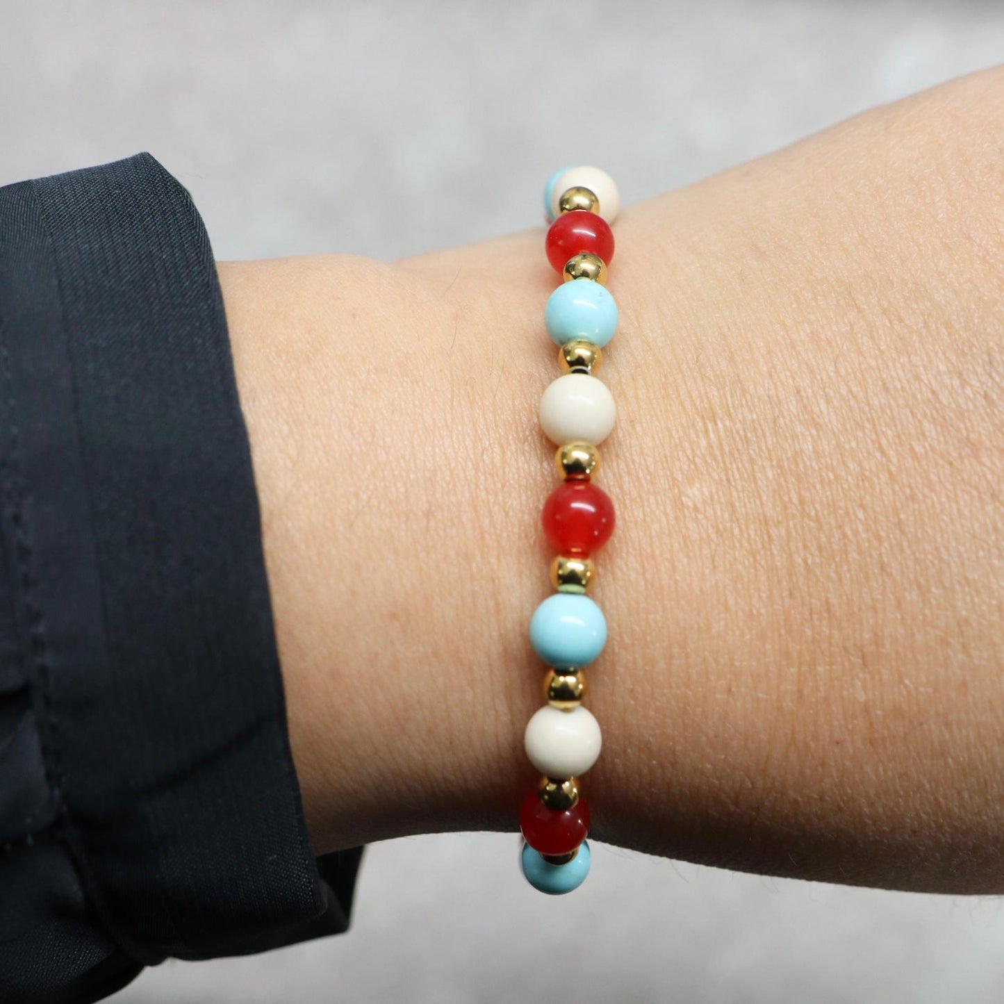 POSITANO | Natuursteen armband mix | 6 mm | Relaxed Fit