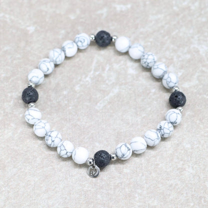 CALM COMO | Howliet en lavasteen armband | 8mm | Relaxed Fit