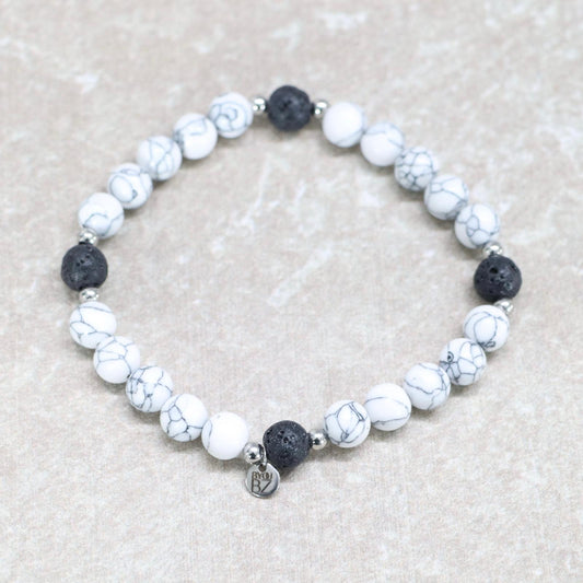 CALM COMO | Howliet en lavasteen armband | 8mm | Relaxed Fit