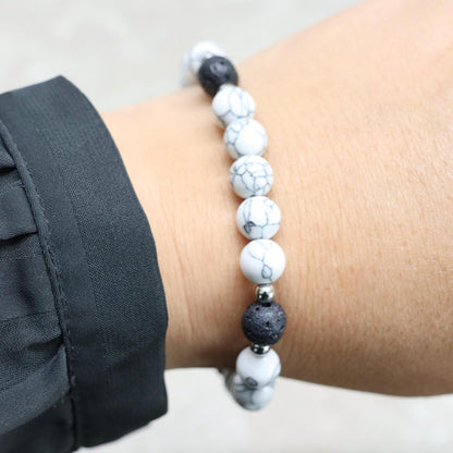 CALM COMO | Howliet en lavasteen armband | 8mm | Relaxed Fit