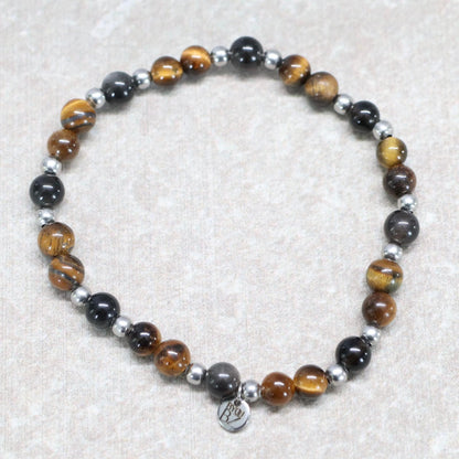 SAVANNAH SPIRIT | Tijgeroog & obsidiaan armband | 6mm | Relaxed Fit