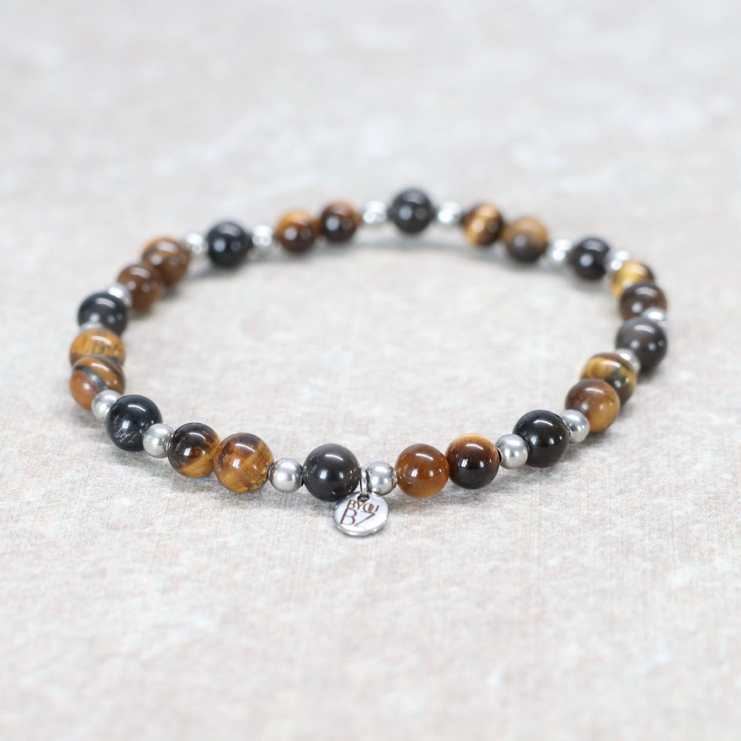 SAVANNAH SPIRIT | Tijgeroog & obsidiaan armband | 6mm | Relaxed Fit