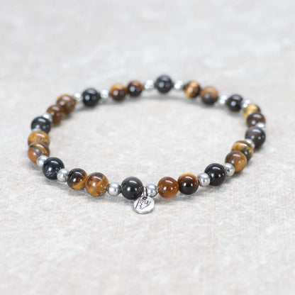 SAVANNAH SPIRIT | Tijgeroog & obsidiaan armband | 6mm | Relaxed Fit