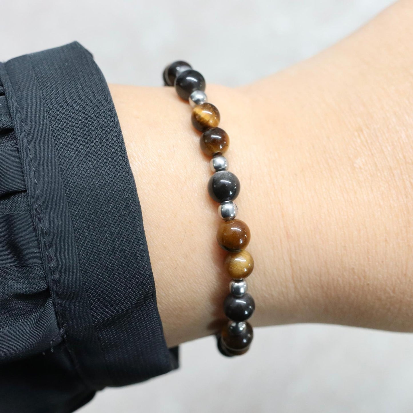 SAVANNAH SPIRIT | Tijgeroog & obsidiaan armband | 6mm | Relaxed Fit