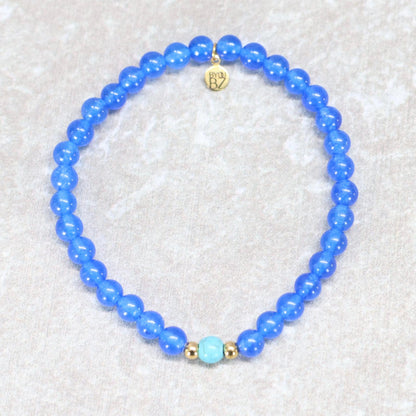 BLUE SEYCHELLES | Chalcedoon howliet armband | 6mm | Relaxed Fit