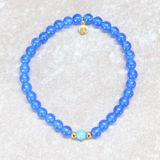 BLUE SEYCHELLES | Chalcedoon howliet armband | 6mm | Relaxed Fit