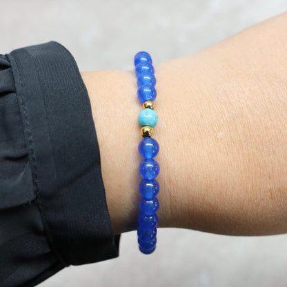BLUE SEYCHELLES | Chalcedoon howliet armband | 6mm | Relaxed Fit