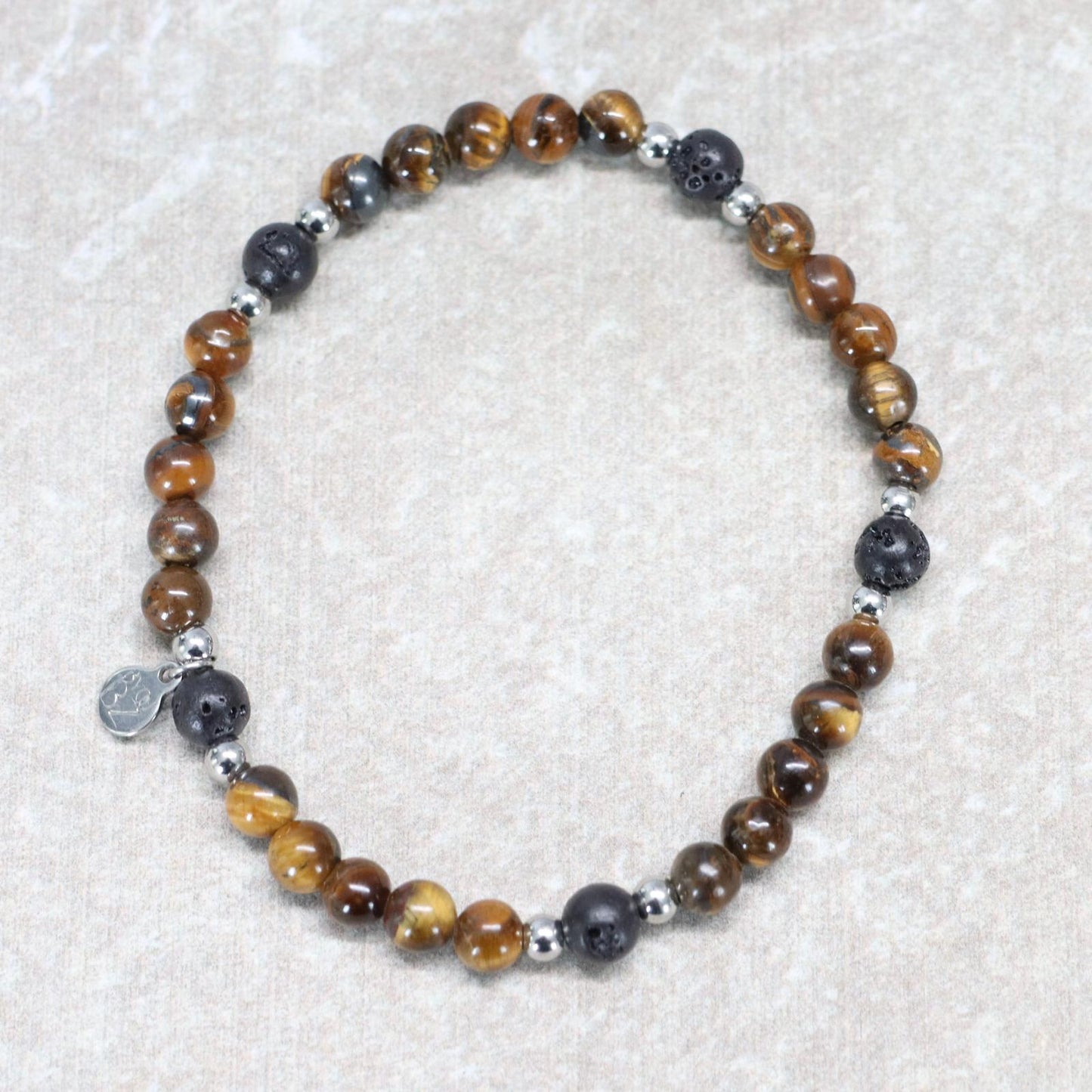 KALAHARI DUSK | Tijgeroog lavasteen armband | 6mm | Relaxed Fit
