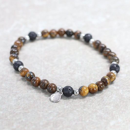KALAHARI DUSK | Tijgeroog lavasteen armband | 6mm | Relaxed Fit