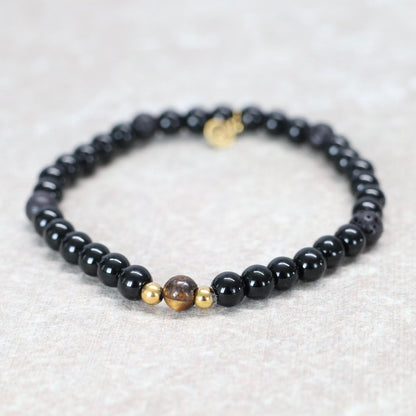 MIDNIGHT ICELAND | Natuursteen armband mix | 6mm | Relaxed Fit