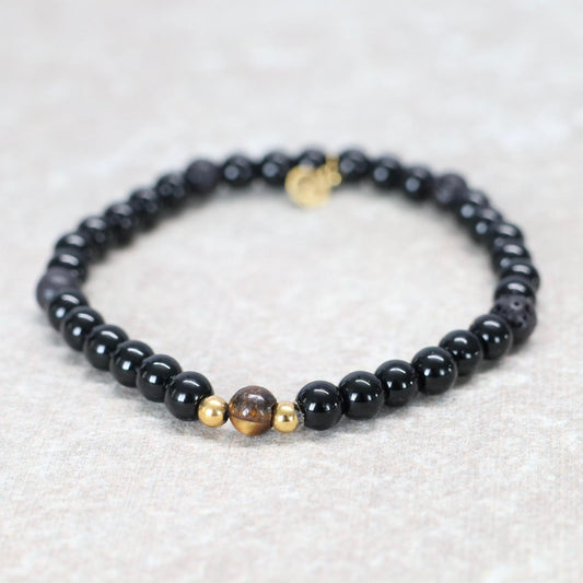 MIDNIGHT ICELAND | Natuursteen armband mix | 6mm | Relaxed Fit