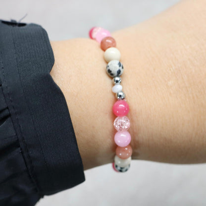 POSITANO FLOWER | Natuursteen armband mix | 6mm | Small Fit