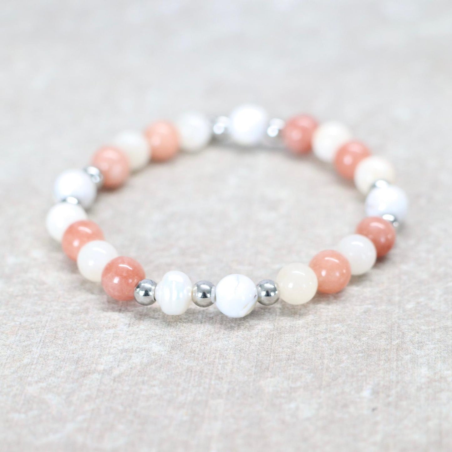 GOZO GLOW | Natuursteen armband mix | 6mm | Small Fit