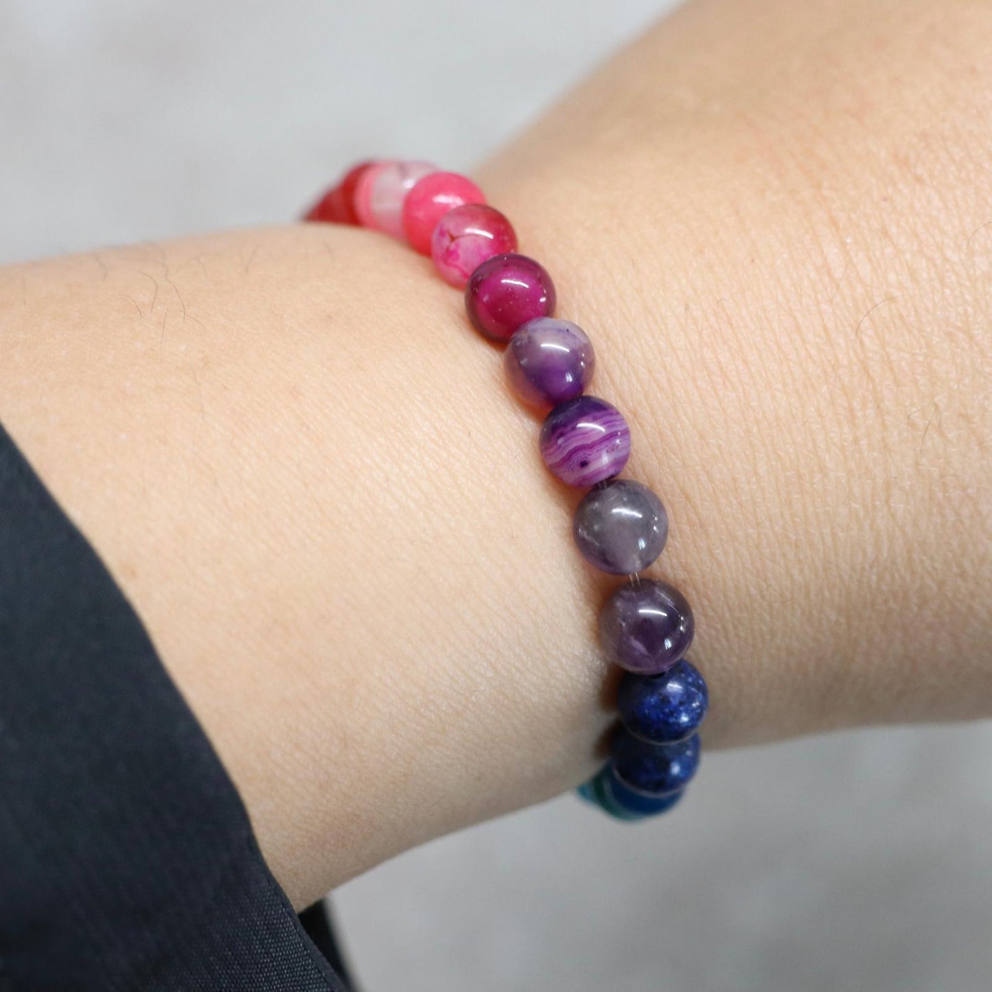 SPECTRUM GLOW | Natuursteen armband mix | 6mm | Small Fit