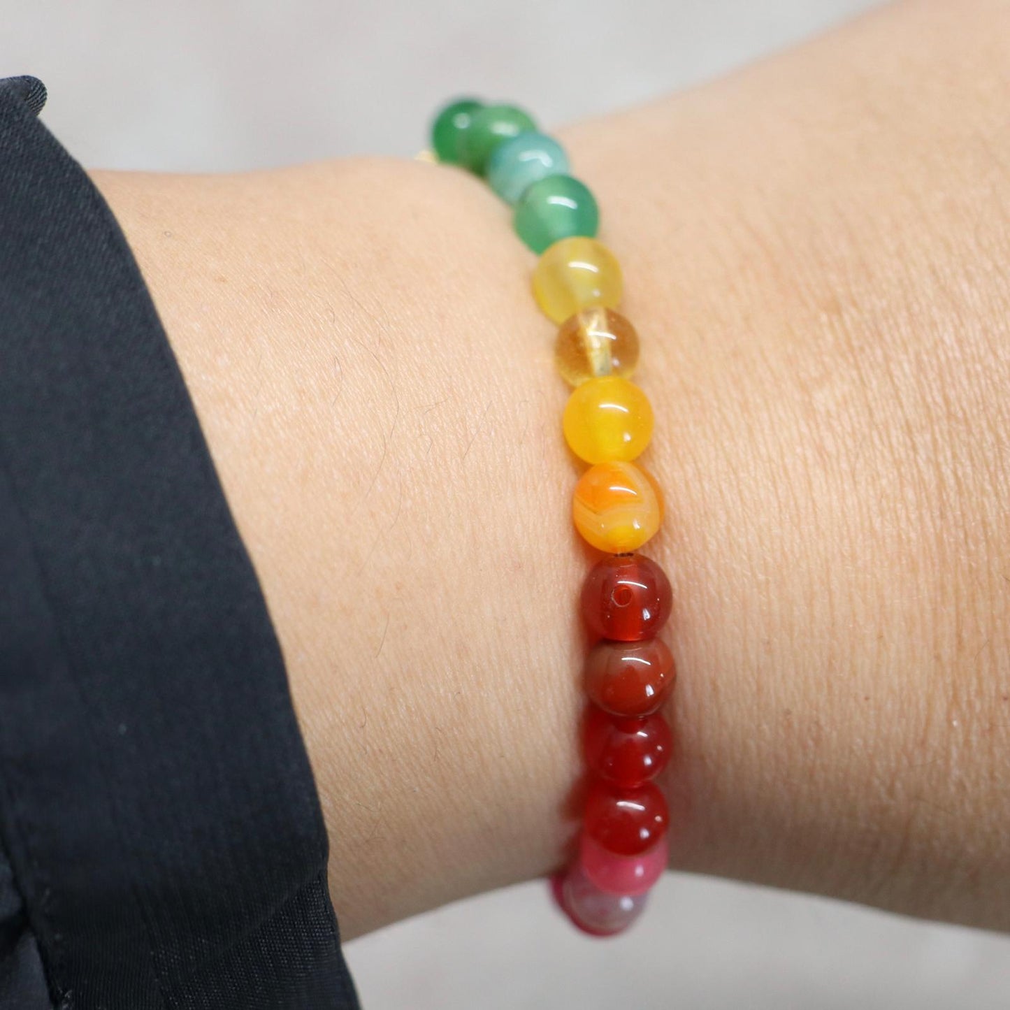 SPECTRUM GLOW | Natuursteen armband mix | 6mm | Small Fit
