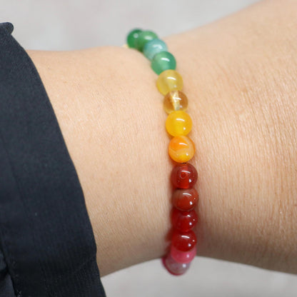 SPECTRUM GLOW | Natuursteen armband mix | 6mm | Small Fit