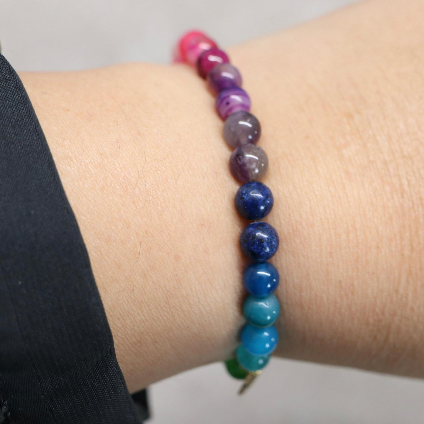 SPECTRUM GLOW | Natuursteen armband mix | 6mm | Small Fit