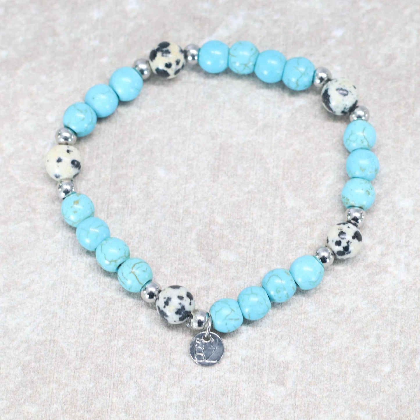 SARDINIA SHORE | Howliet & jaspis armband | 6mm | Small Fit
