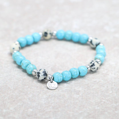SARDINIA SHORE | Howliet & jaspis armband | 6mm | Small Fit