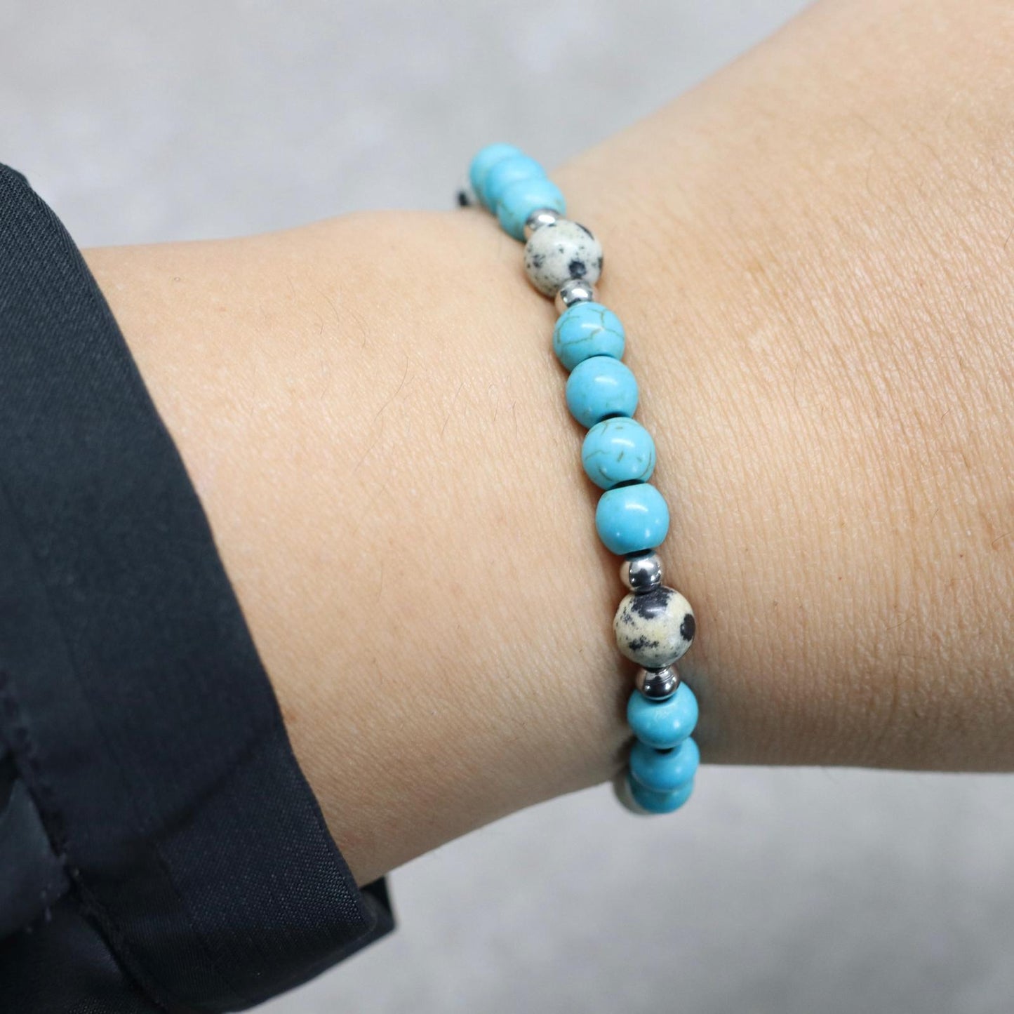SARDINIA SHORE | Howliet & jaspis armband | 6mm | Small Fit