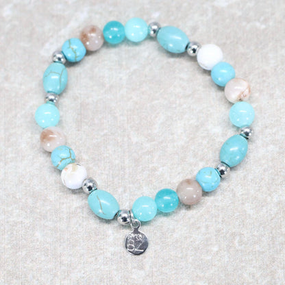 MALDIVES SHORES | Natuursteen armband mix | 6mm | Small Fit