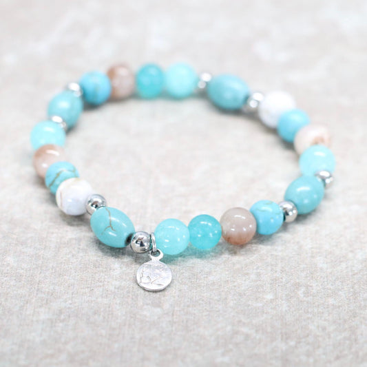 MALDIVES SHORES | Natuursteen armband mix | 6mm | Small Fit
