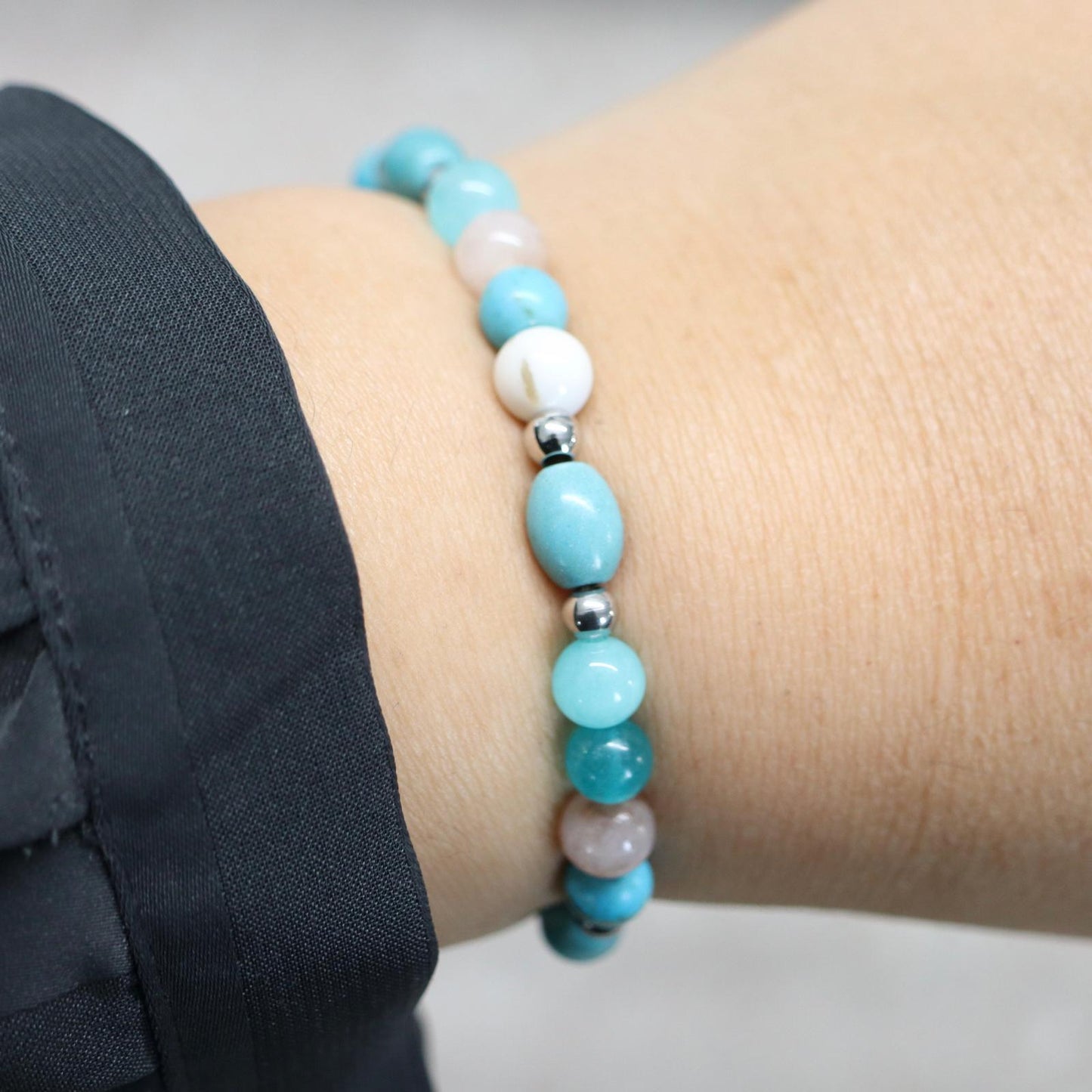 MALDIVES SHORES | Natuursteen armband mix | 6mm | Small Fit