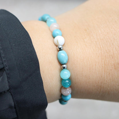 MALDIVES SHORES | Natuursteen armband mix | 6mm | Small Fit