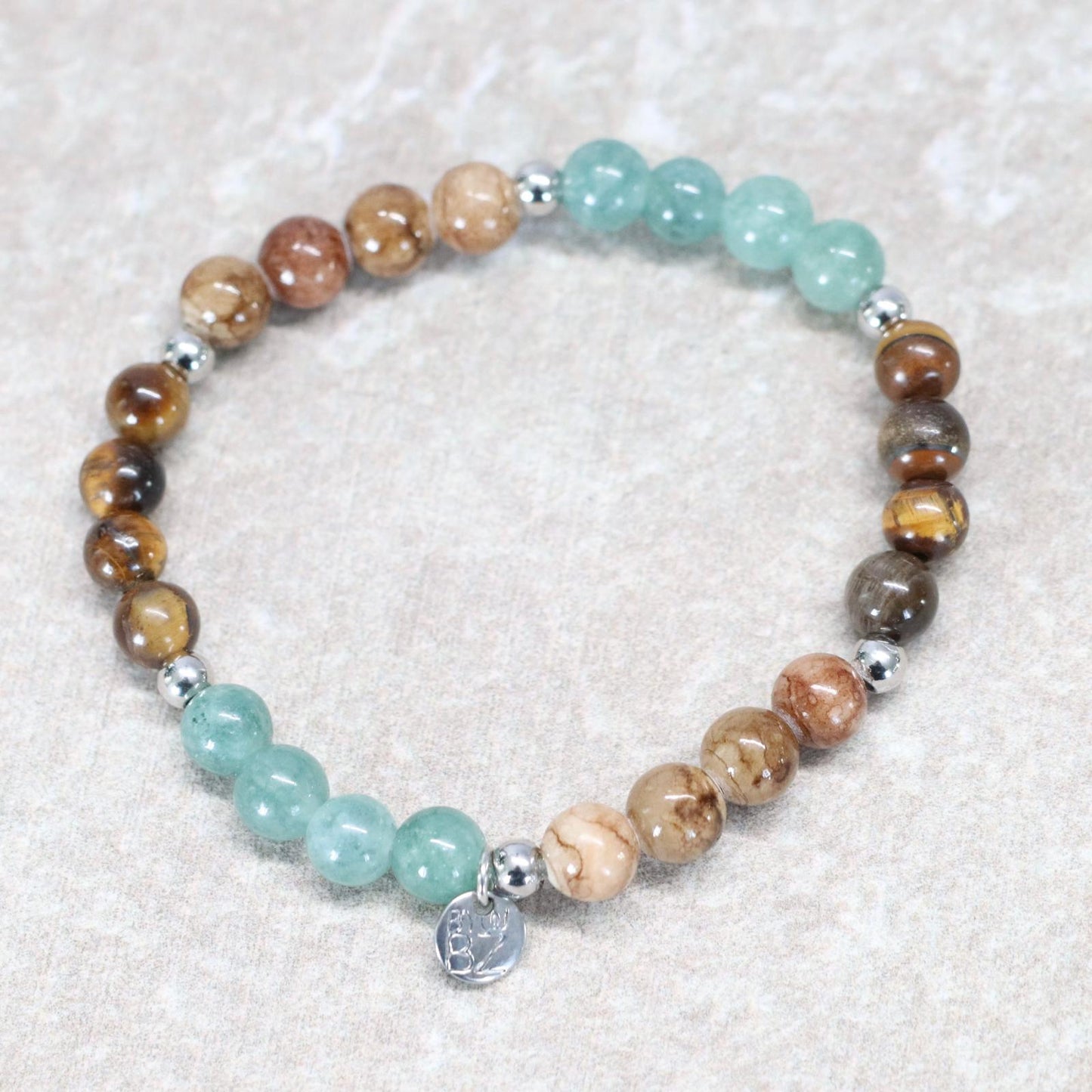 DUBLIN WOODS | Natuursteen armband mix | 6mm | Small Fit
