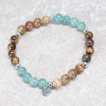 DUBLIN WOODS | Natuursteen armband mix | 6mm | Small Fit