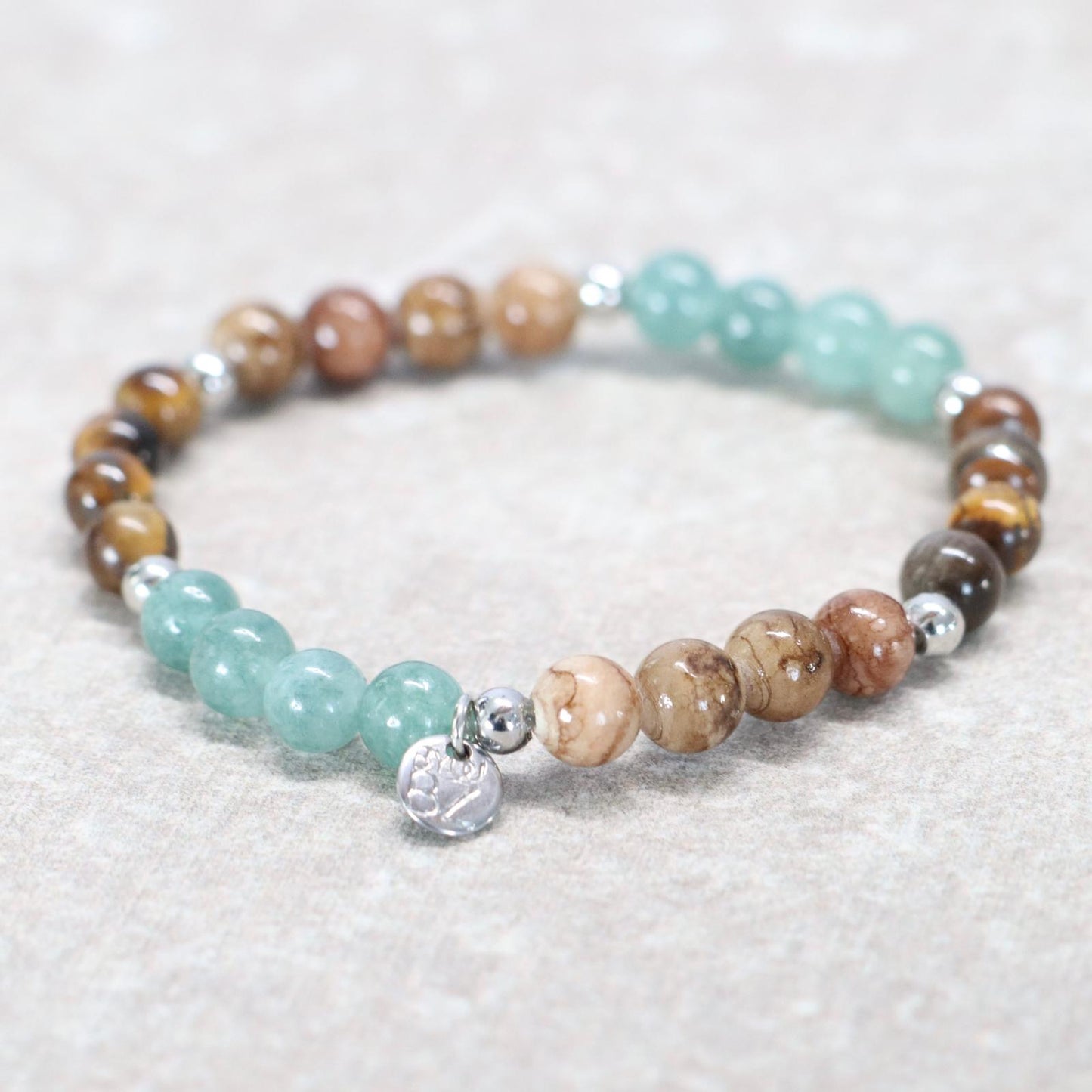DUBLIN WOODS | Natuursteen armband mix | 6mm | Small Fit