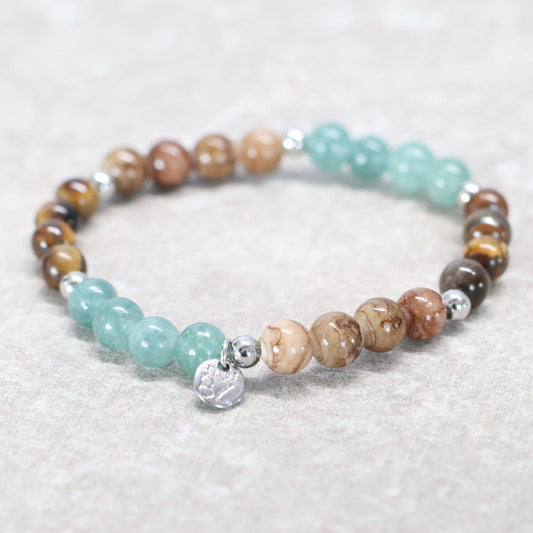 DUBLIN WOODS | Natuursteen armband mix | 6mm | Small Fit