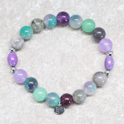 PROVENCE MIST | Natuursteen armband mix | 8mm | Small Fit