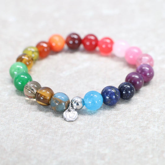 RAINBOW MOUNTAIN | Natuursteen armband mix | 8mm | Small Fit